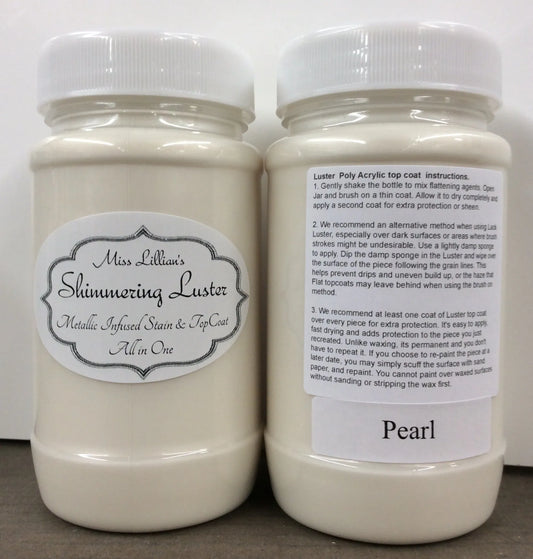 Pearl Metallic Shimmering Luster Topcoat – Miss Lillian’s Semi-Gloss Protective Finish