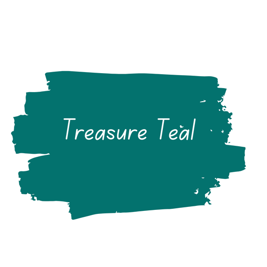 Treasure Teal – rich jewel-tone teal chalk style paint | Miss Lillian’s NO WAX Chock Paint Totally Turquoise & Teal Collection