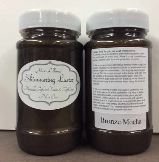 Bronze Mocha Shimmering Luster Topcoat – Miss Lillian’s Semi-Gloss Protective Finish