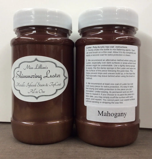 Mahogany Shimmering Luster Topcoat – Miss Lillian’s Semi-Gloss Protective Finish